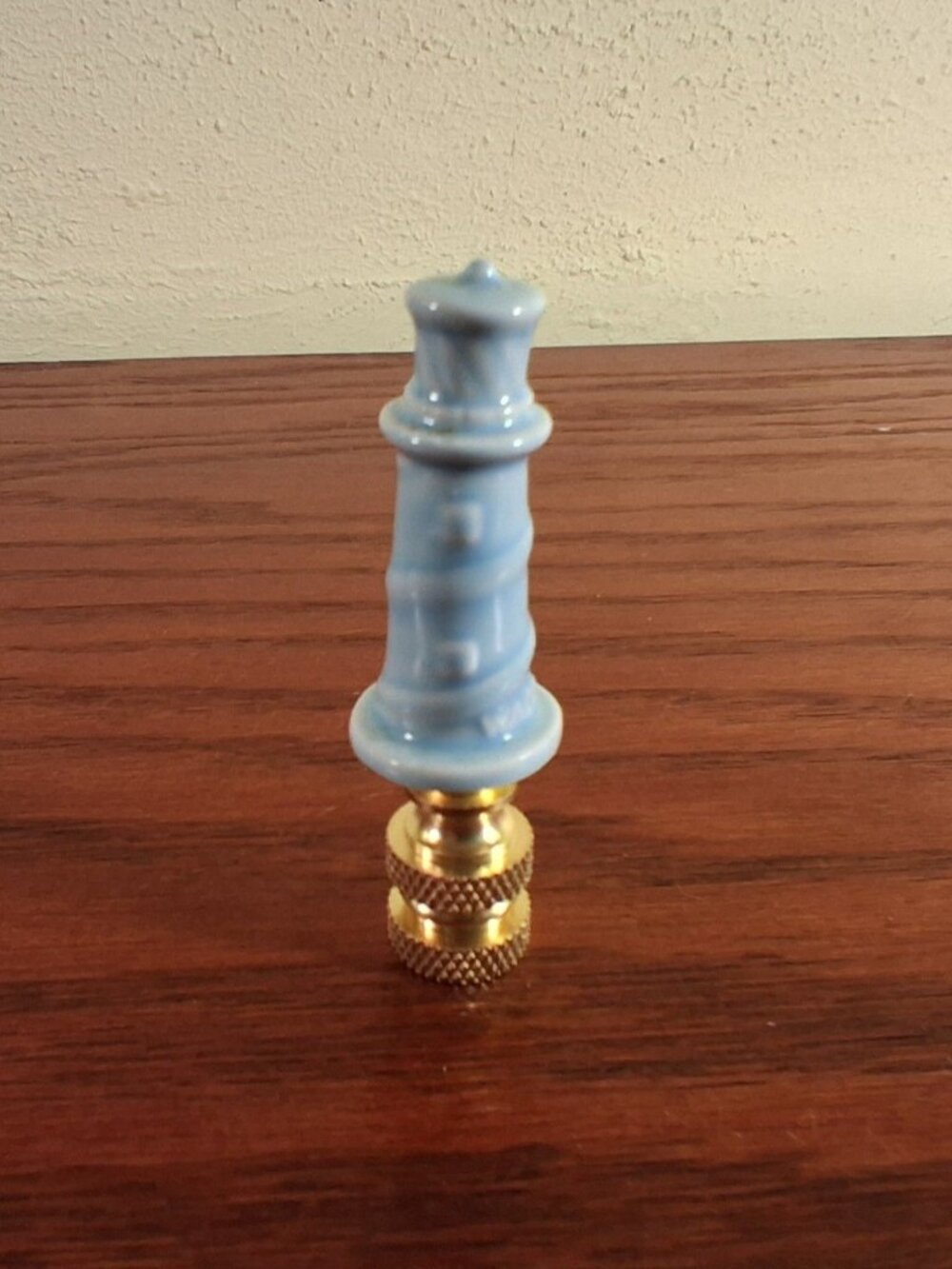 Lighthouse Lamp Finial Shade Topper Coastal Blue Beach House Vintage England